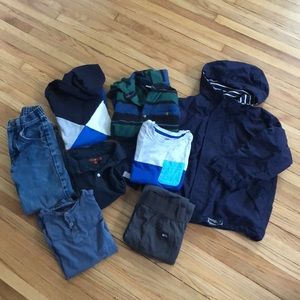 Boy lot outfit blue grey denim navy back to school